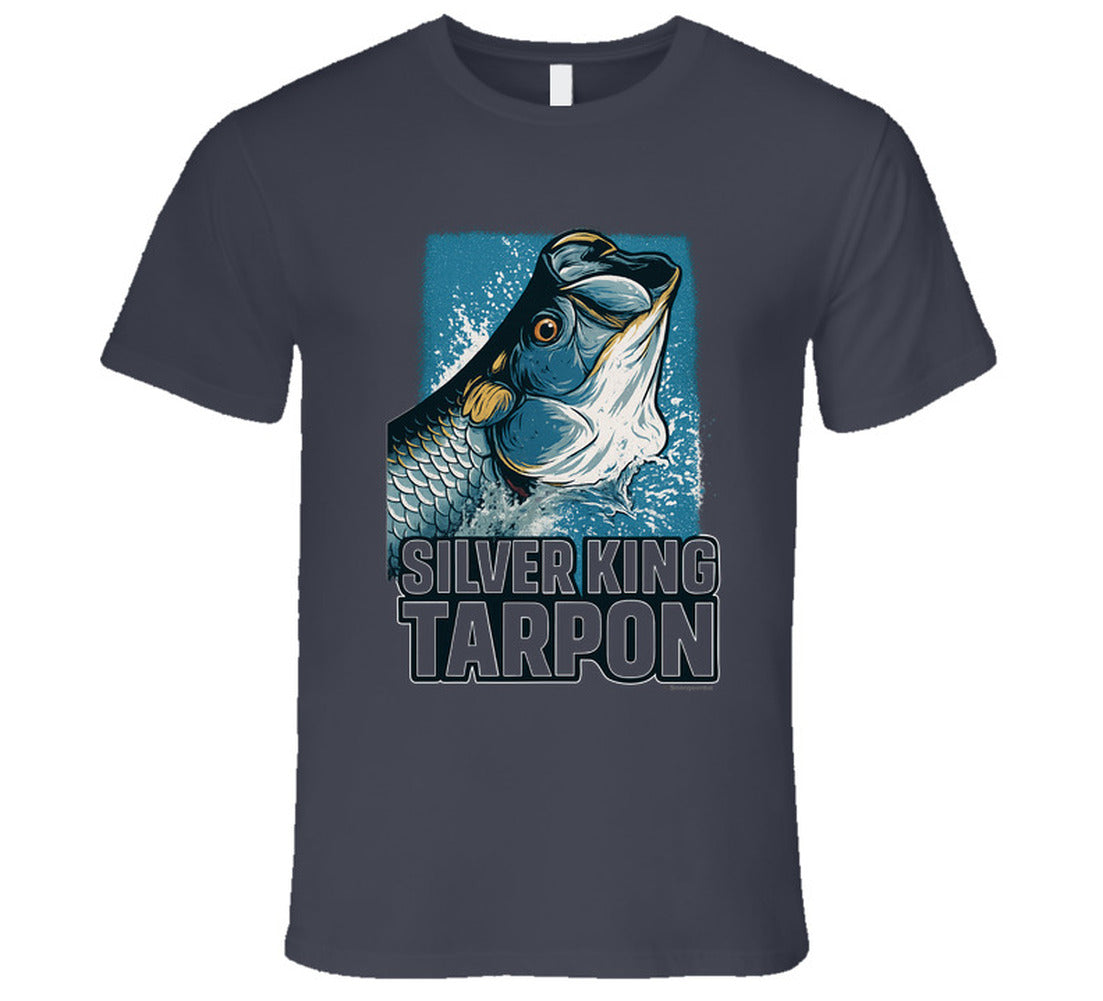 - T-Shirt: Silver King Tarpon funny fishing T-shirt by Smiling Wombat