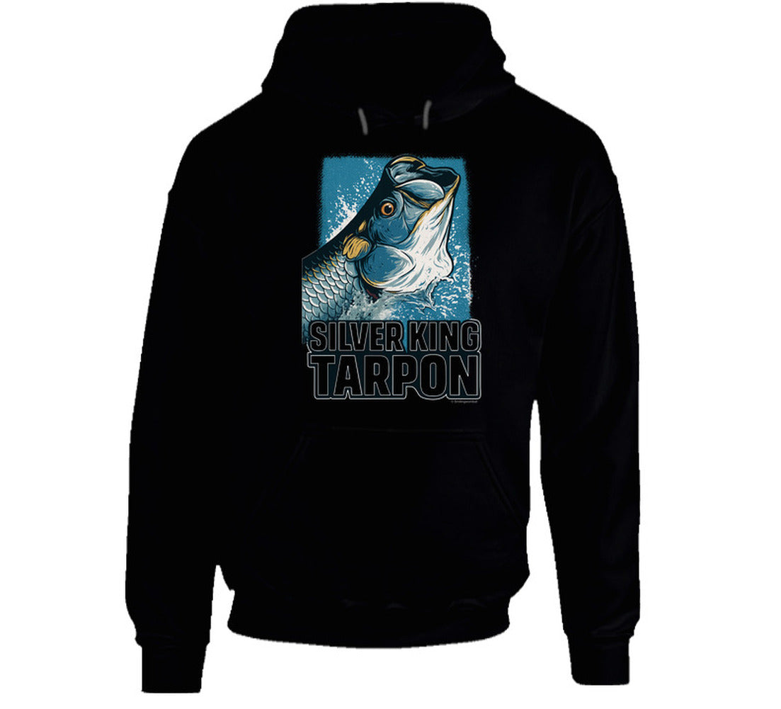 - Hoodie: Silver King Tarpon hoodie featuring bold fish illustration and Smiling Wombat humor

