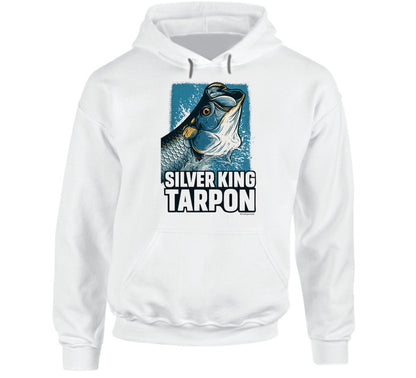 - Hoodie: Silver King Tarpon hoodie featuring bold fish illustration and Smiling Wombat humor
