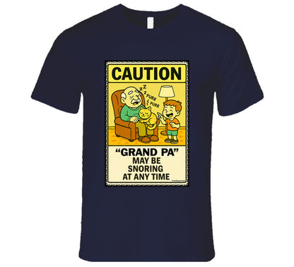 - “Do Not Disturb grandpa snoring T-shirt – Smiling Wombat design”
