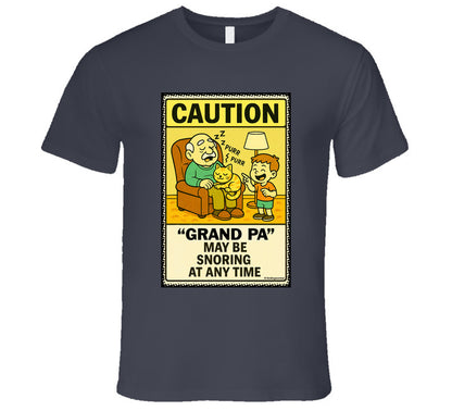 - “Do Not Disturb grandpa snoring T-shirt – Smiling Wombat design”
