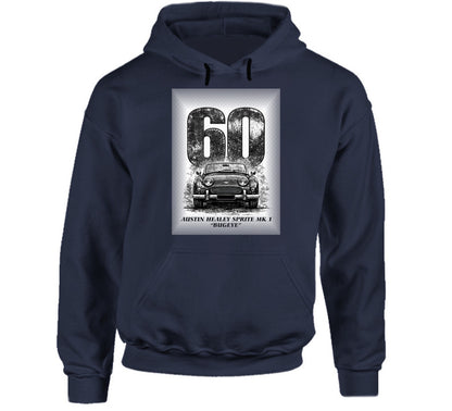 “Vintage 1960 Bugeye Sprite hoodie with classic car illustration – Smiling Wombat”