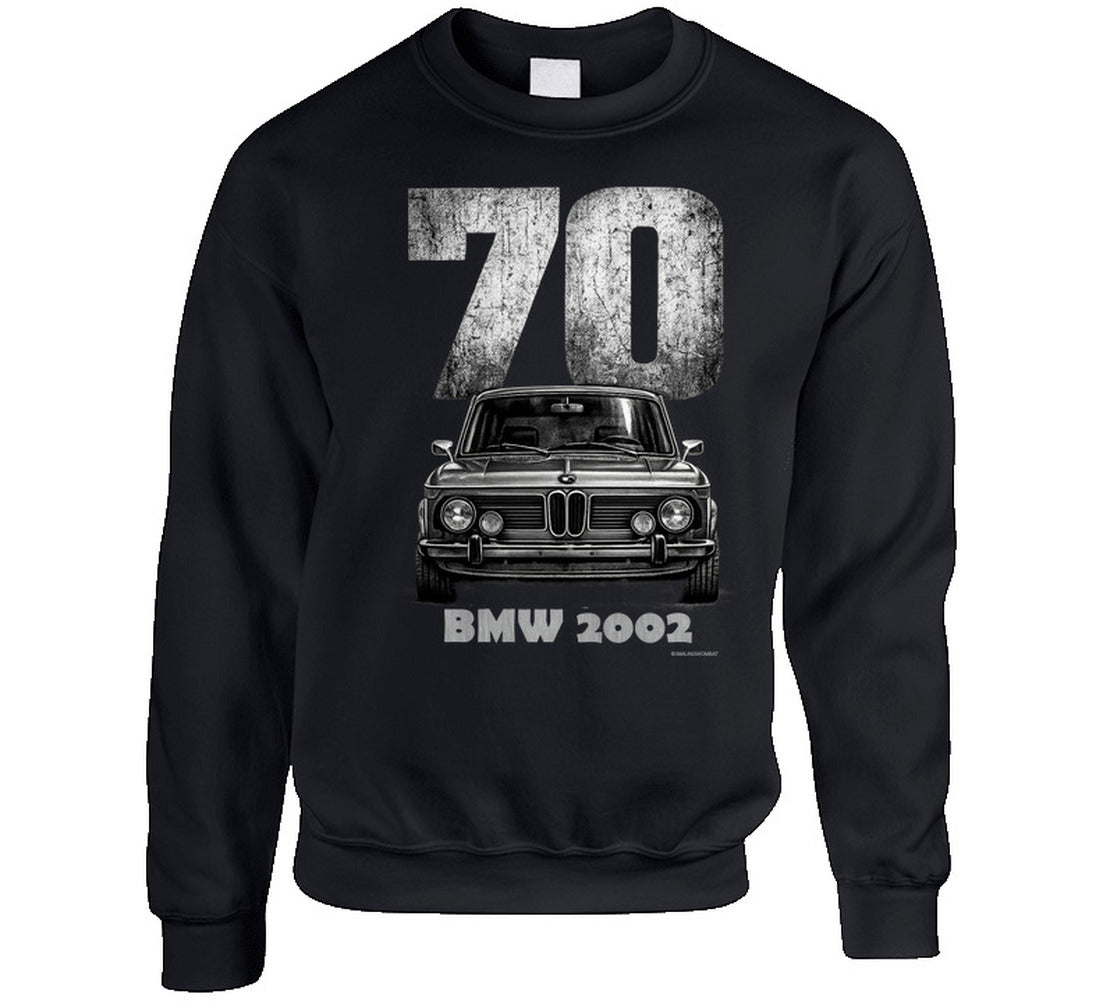 Vintage 1970 BMW 2002 retro car sweatshirt design