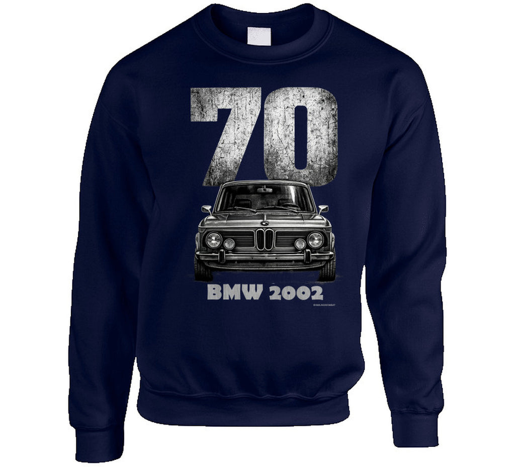 Vintage 1970 BMW 2002 retro car sweatshirt design
