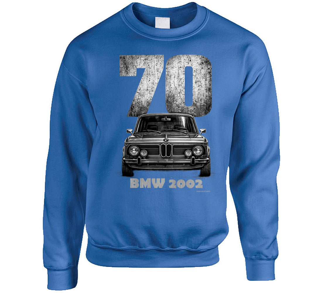 Vintage 1970 BMW 2002 retro car sweatshirt design