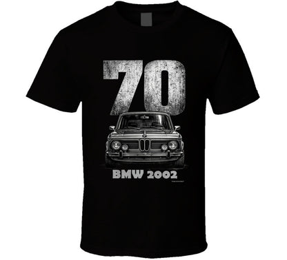 1970 BMW 2002 classic car graphic T‑shirt by Smiling Wombat