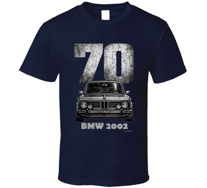 1970 BMW 2002 classic car graphic T‑shirt by Smiling Wombat