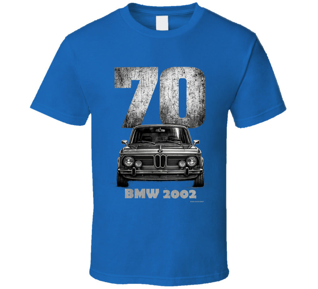 1970 BMW 2002 classic car graphic T‑shirt by Smiling Wombat