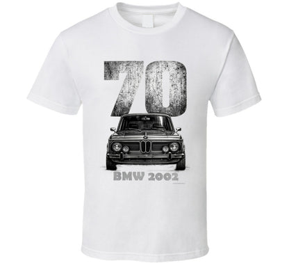 1970 BMW 2002 classic car graphic T‑shirt by Smiling Wombat