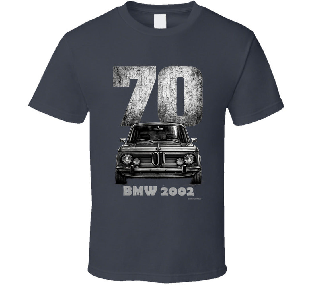 1970 BMW 2002 classic car graphic T‑shirt by Smiling Wombat