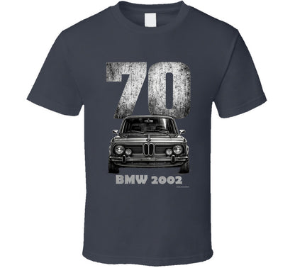 1970 BMW 2002 classic car graphic T‑shirt by Smiling Wombat