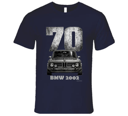 1970 BMW 2002 classic car graphic T‑shirt by Smiling Wombat