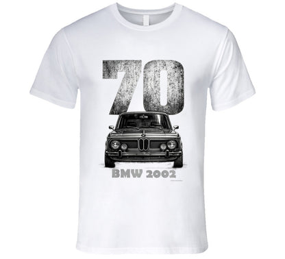 1970 BMW 2002 classic car graphic T‑shirt by Smiling Wombat