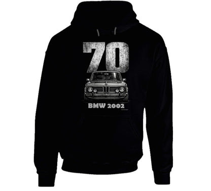 Smiling Wombat 1970 BMW 2002 hoodie with classic car artwork
