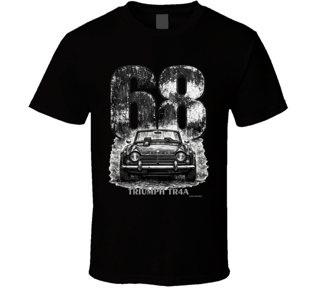 1968 Triumph TR4A vintage car graphic T‑shirt by Smiling Wombat