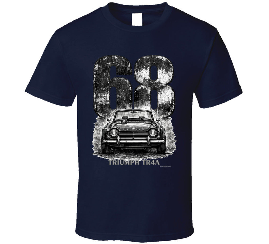 1968 Triumph TR4A vintage car graphic T‑shirt by Smiling Wombat