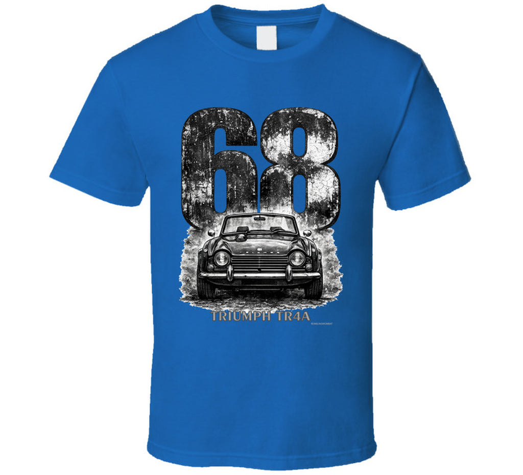 1968 Triumph TR4A vintage car graphic T‑shirt by Smiling Wombat