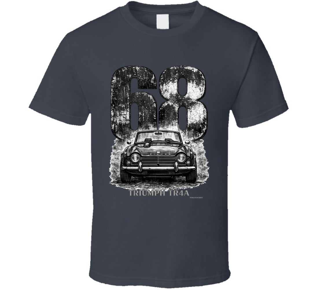 1968 Triumph TR4A vintage car graphic T‑shirt by Smiling Wombat