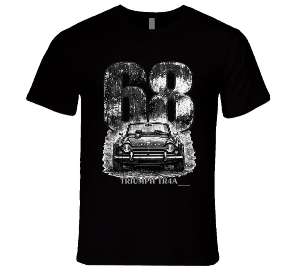 1968 Triumph TR4A vintage car graphic T‑shirt by Smiling Wombat