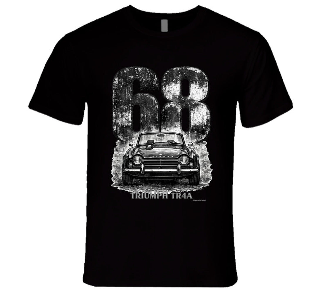 1968 Triumph TR4A vintage car graphic T‑shirt by Smiling Wombat