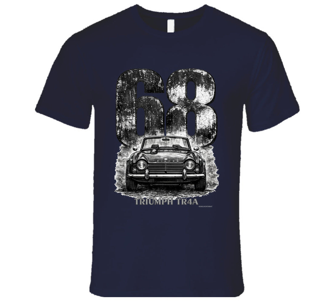 1968 Triumph TR4A vintage car graphic T‑shirt by Smiling Wombat