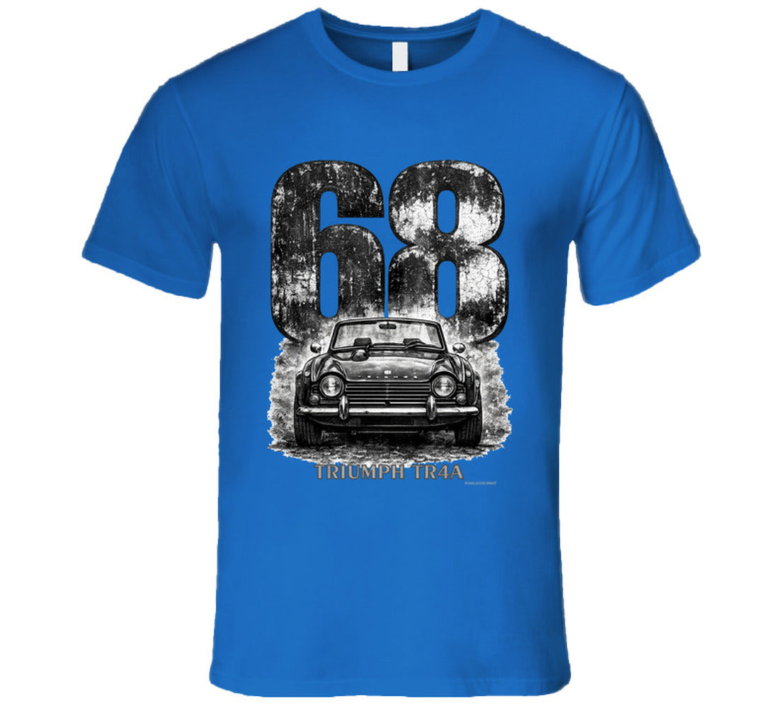 1968 Triumph TR4A vintage car graphic T‑shirt by Smiling Wombat