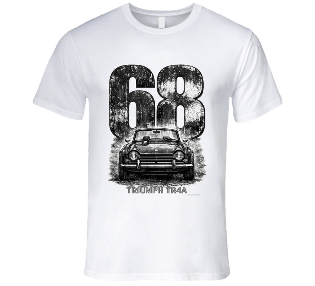 1968 Triumph TR4A vintage car graphic T‑shirt by Smiling Wombat