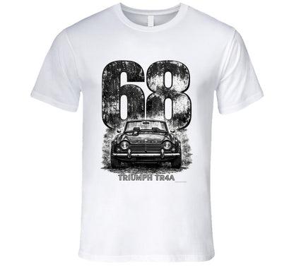 1968 Triumph TR4A vintage car graphic T‑shirt by Smiling Wombat