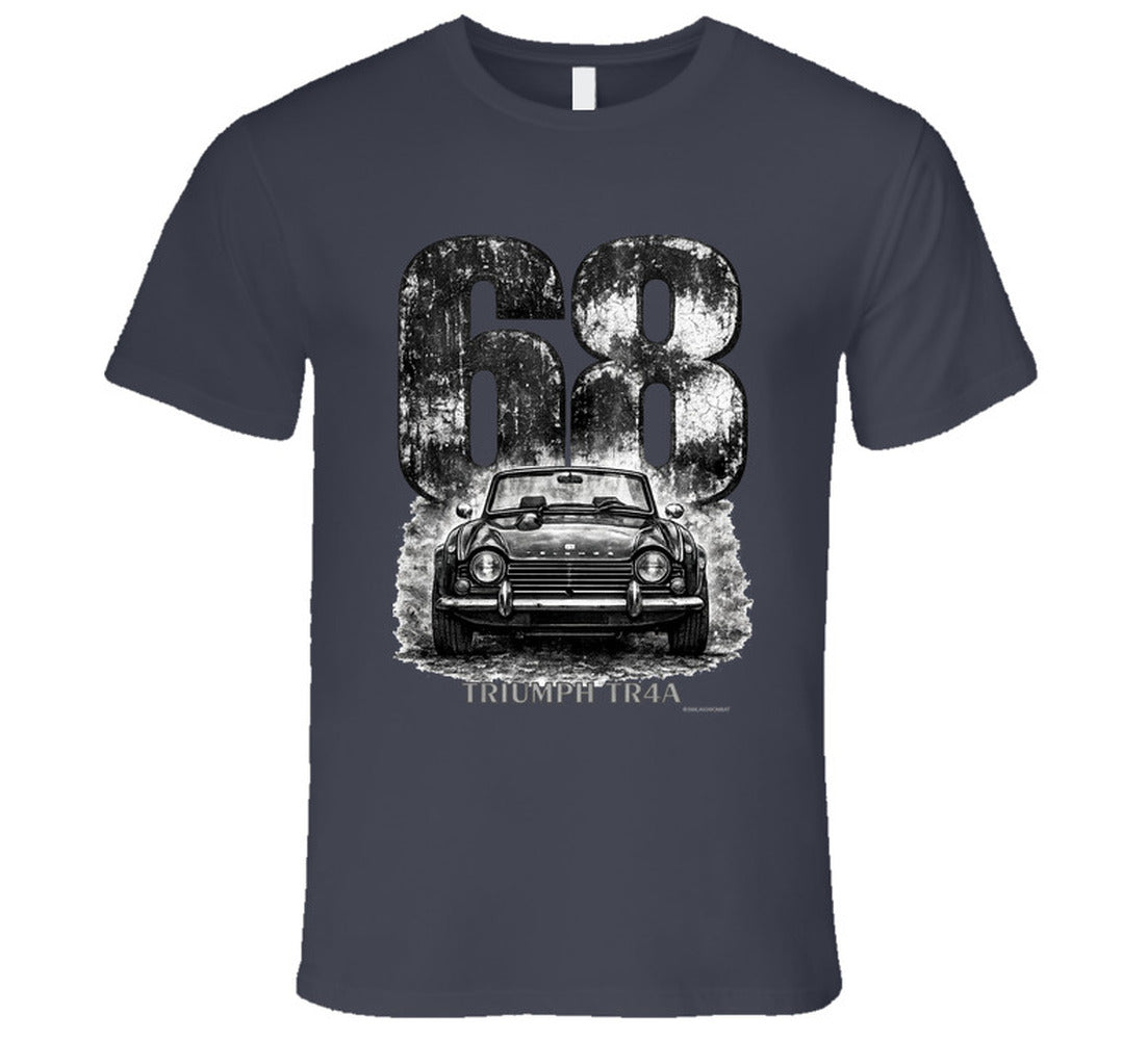 1968 Triumph TR4A vintage car graphic T‑shirt by Smiling Wombat