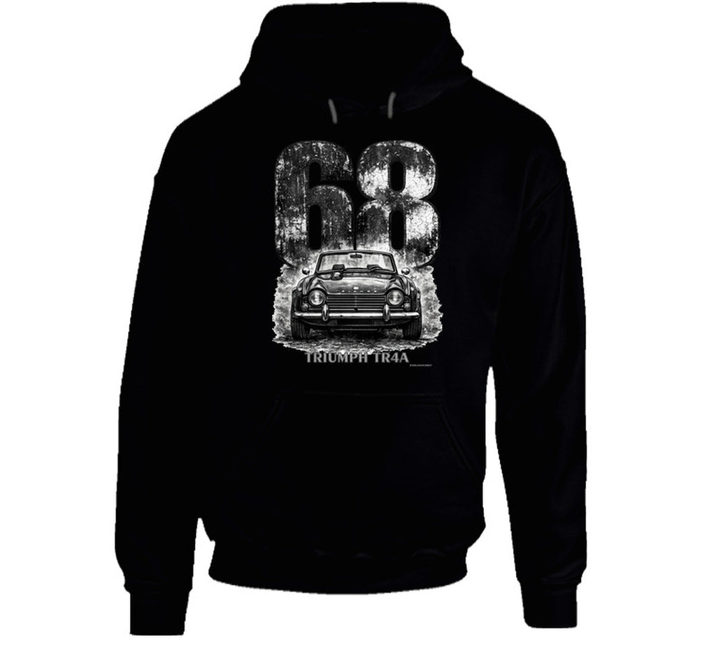 1968 Triumph TR4A classic car illustration hoodie by Smiling Wombat