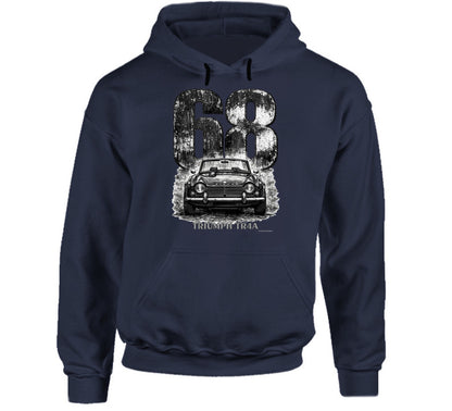 1968 Triumph TR4A classic car illustration hoodie by Smiling Wombat