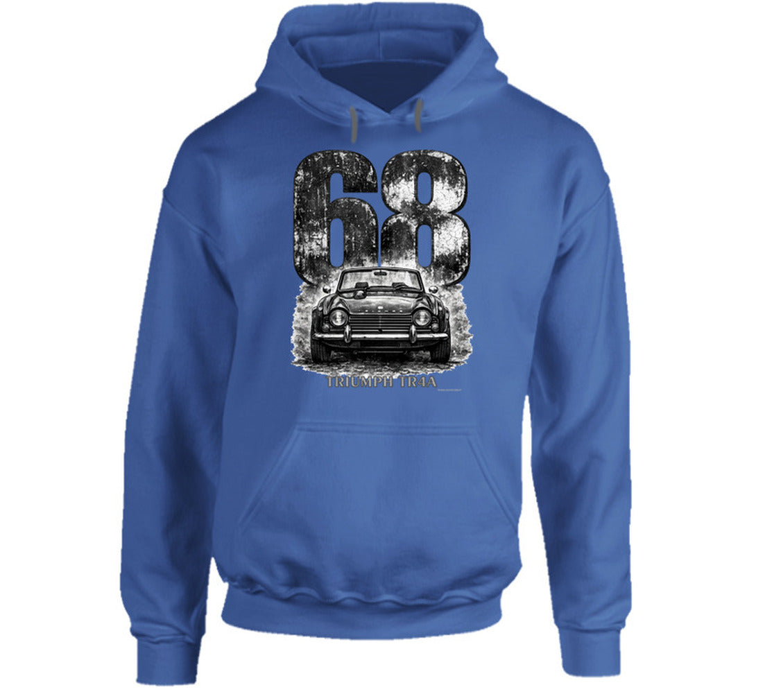 1968 Triumph TR4A classic car illustration hoodie by Smiling Wombat