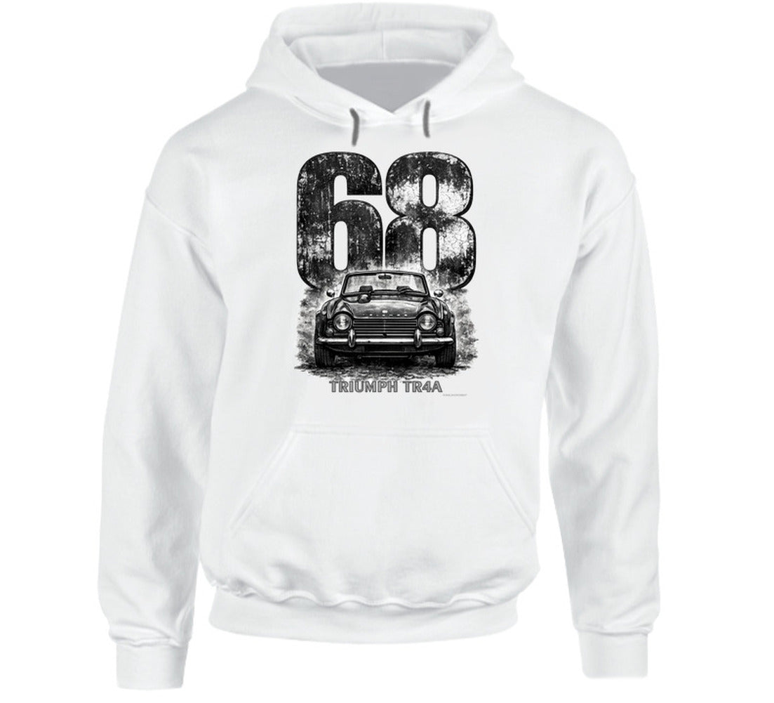 1968 Triumph TR4A classic car illustration hoodie by Smiling Wombat
