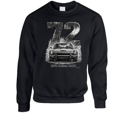 1972 Datsun 240Z retro sweatshirt with distressed year design