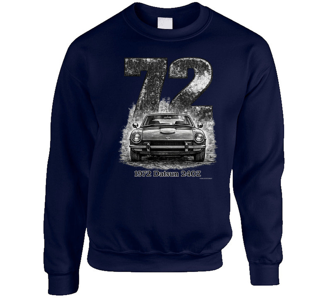 1972 Datsun 240Z retro sweatshirt with distressed year design