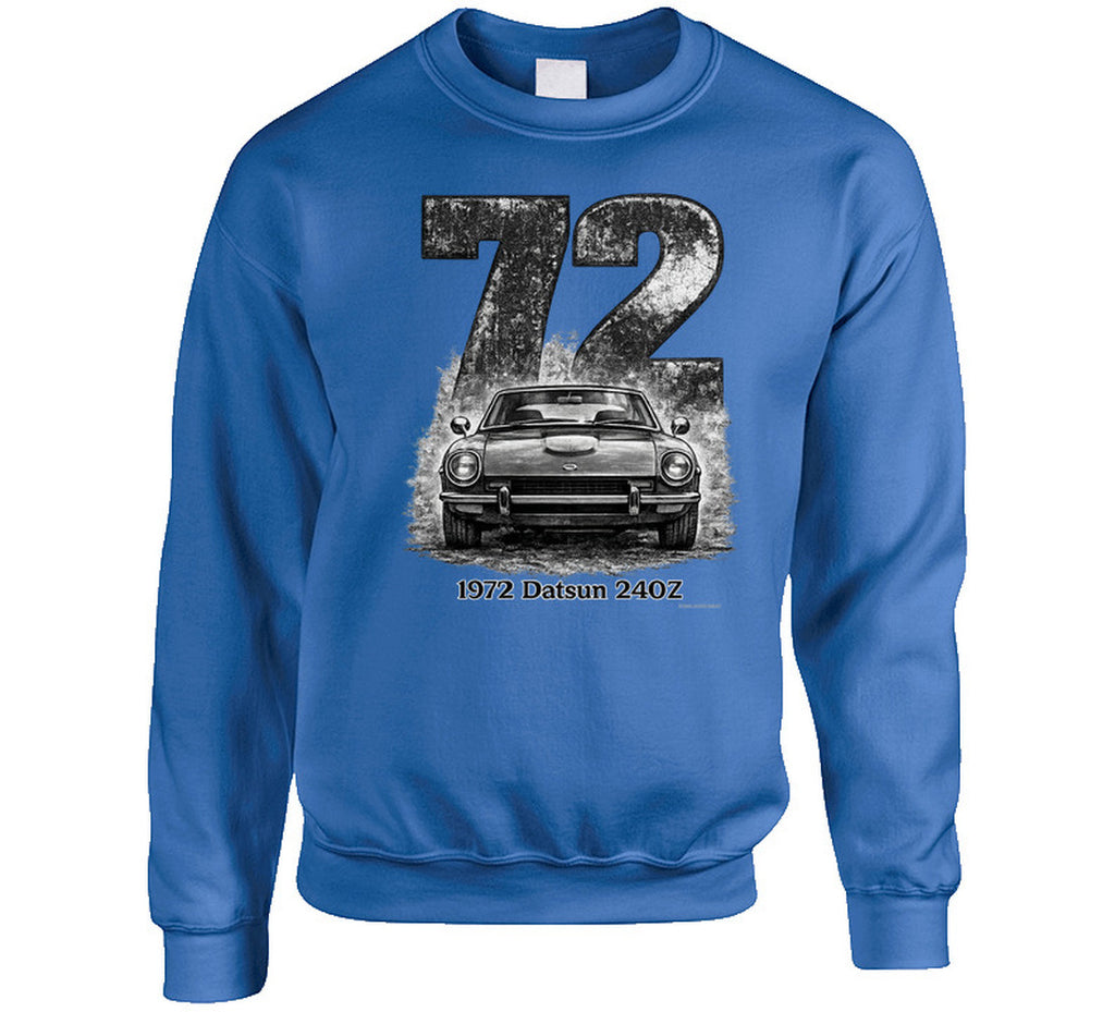 1972 Datsun 240Z retro sweatshirt with distressed year design