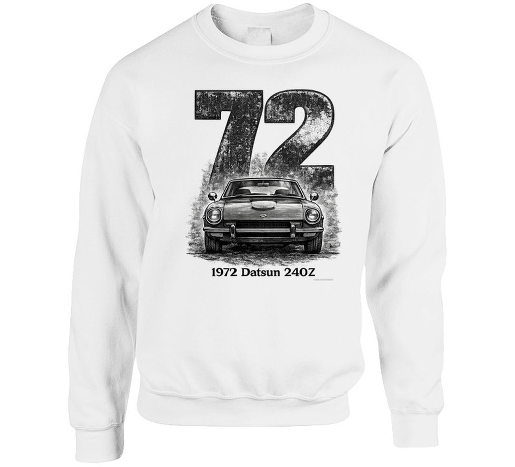 1972 Datsun 240Z retro sweatshirt with distressed year design
