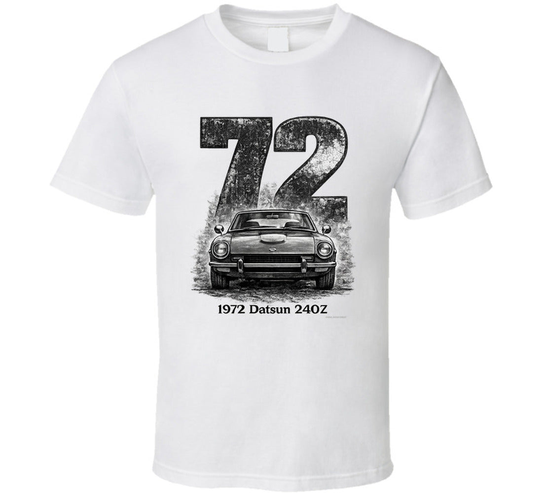 1972 Datsun 240Z vintage car T‑shirt by Smiling Wombat
