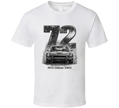 1972 Datsun 240Z vintage car T‑shirt by Smiling Wombat