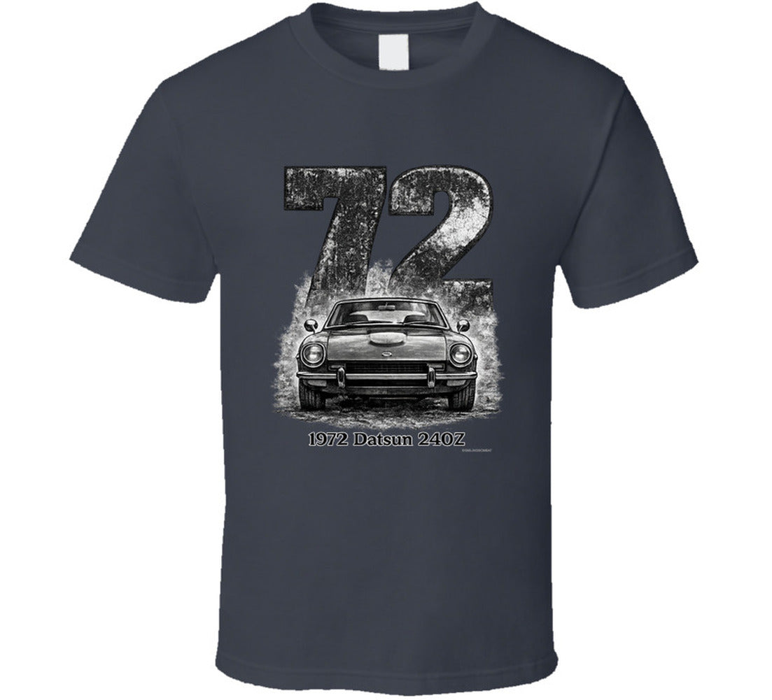 1972 Datsun 240Z vintage car T‑shirt by Smiling Wombat