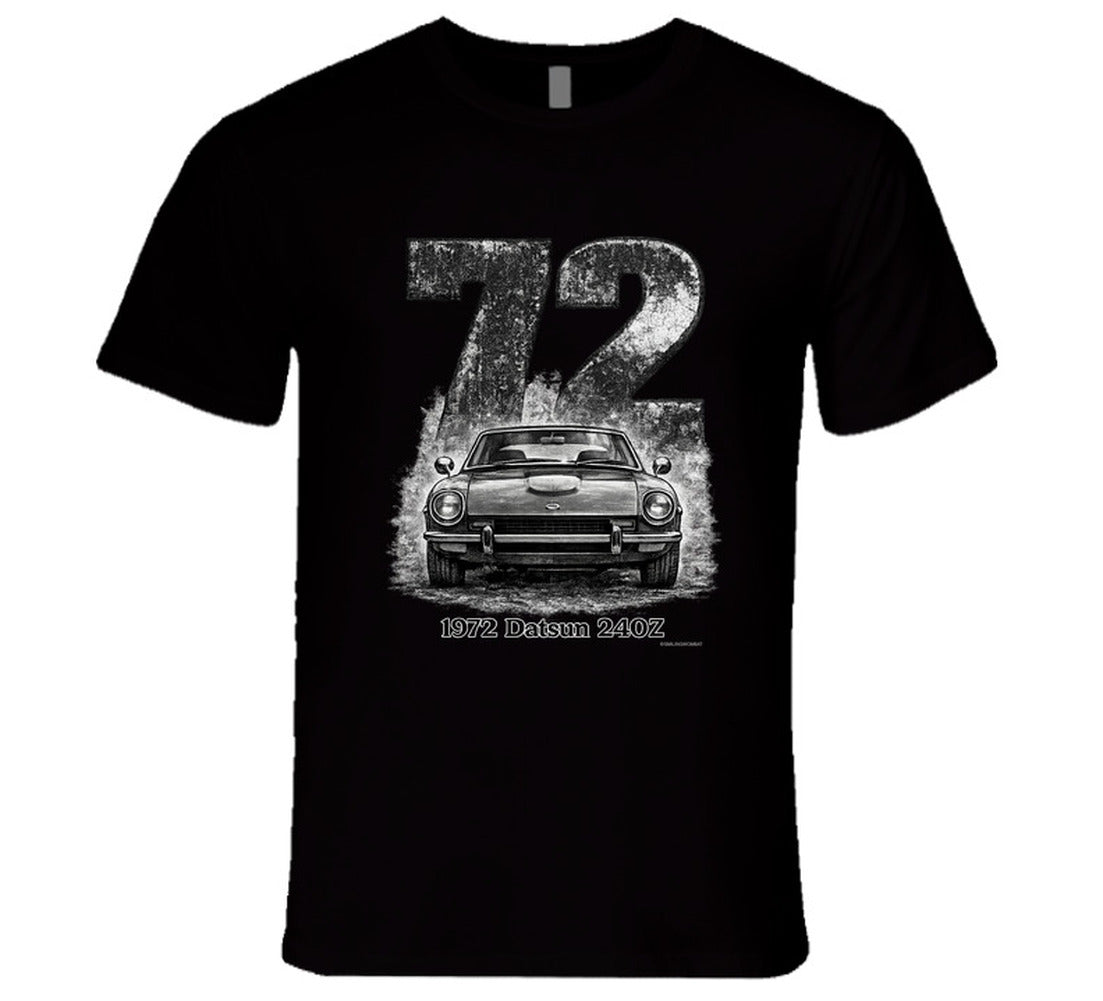1972 Datsun 240Z vintage car T‑shirt by Smiling Wombat