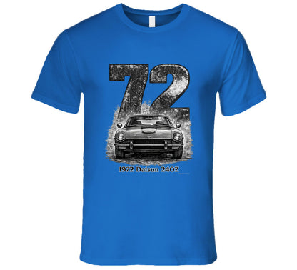 1972 Datsun 240Z vintage car T‑shirt by Smiling Wombat