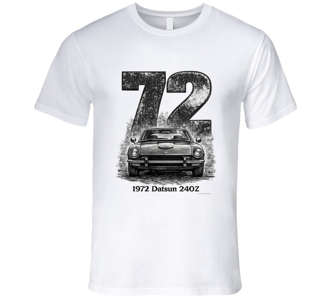 1972 Datsun 240Z vintage car T‑shirt by Smiling Wombat