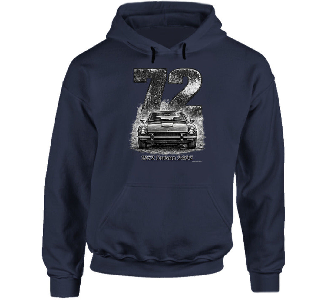 - Smiling Wombat 1972 Datsun 240Z classic car hoodie
