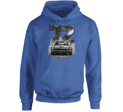 - Smiling Wombat 1972 Datsun 240Z classic car hoodie
