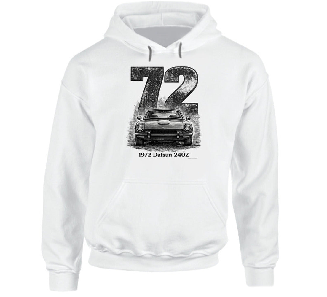 - Smiling Wombat 1972 Datsun 240Z classic car hoodie
