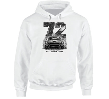 - Smiling Wombat 1972 Datsun 240Z classic car hoodie
