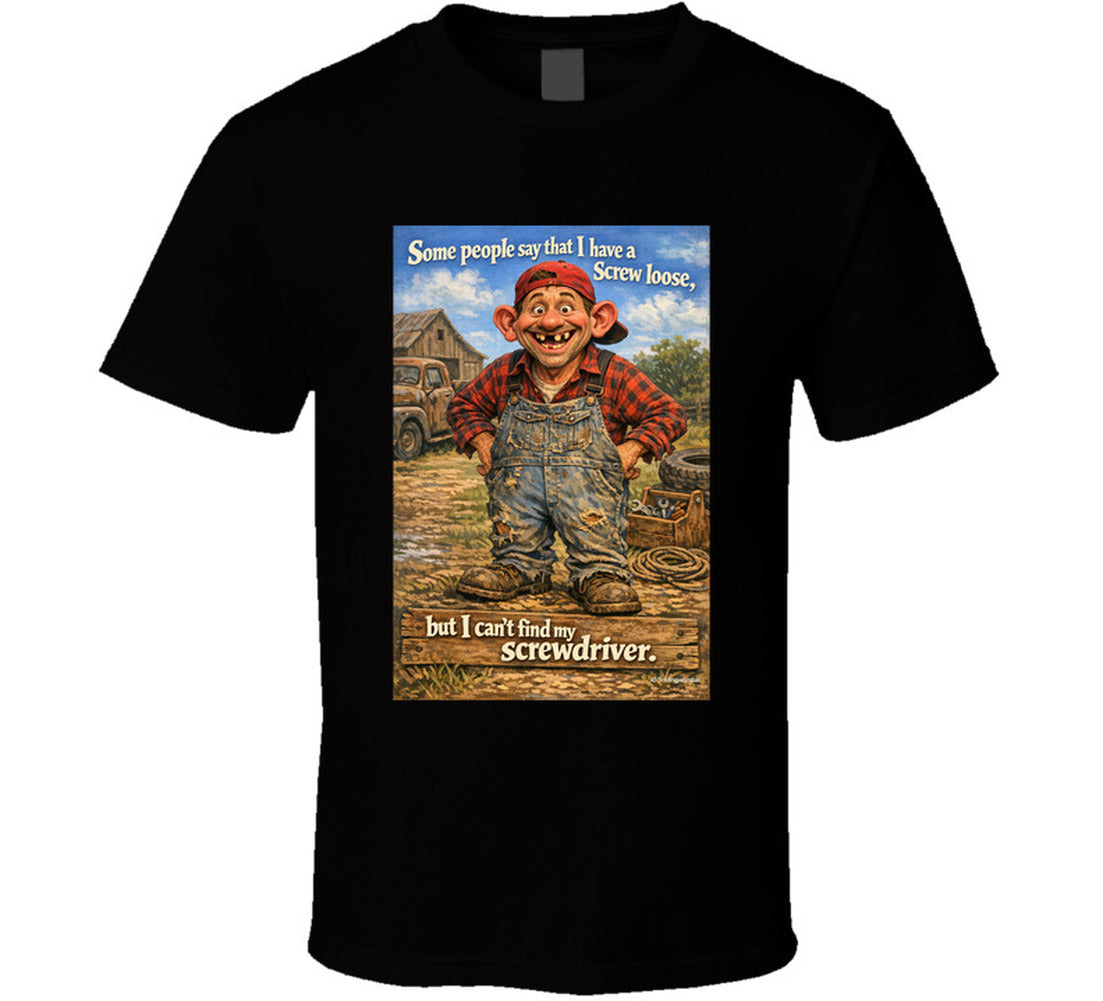 “Funny flannel man T-shirt – Smiling Wombat design”