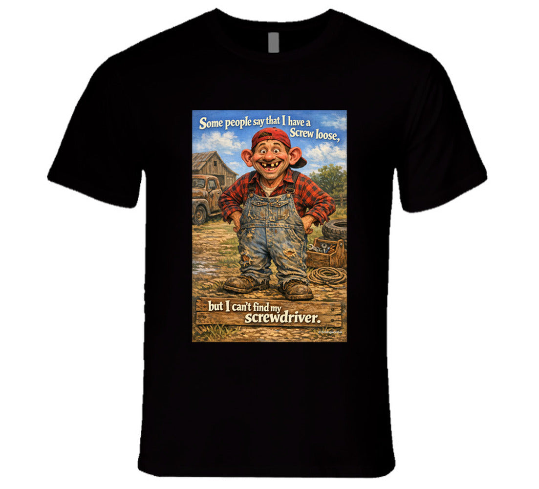 “Funny flannel man T-shirt – Smiling Wombat design”