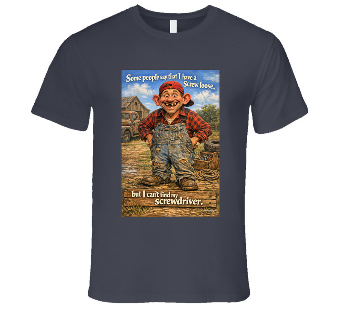 “Funny flannel man T-shirt – Smiling Wombat design”